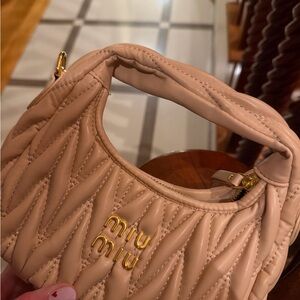 Miu Miu Beige Quilted Mini Bag